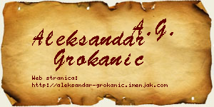 Aleksandar Grokanić vizit kartica